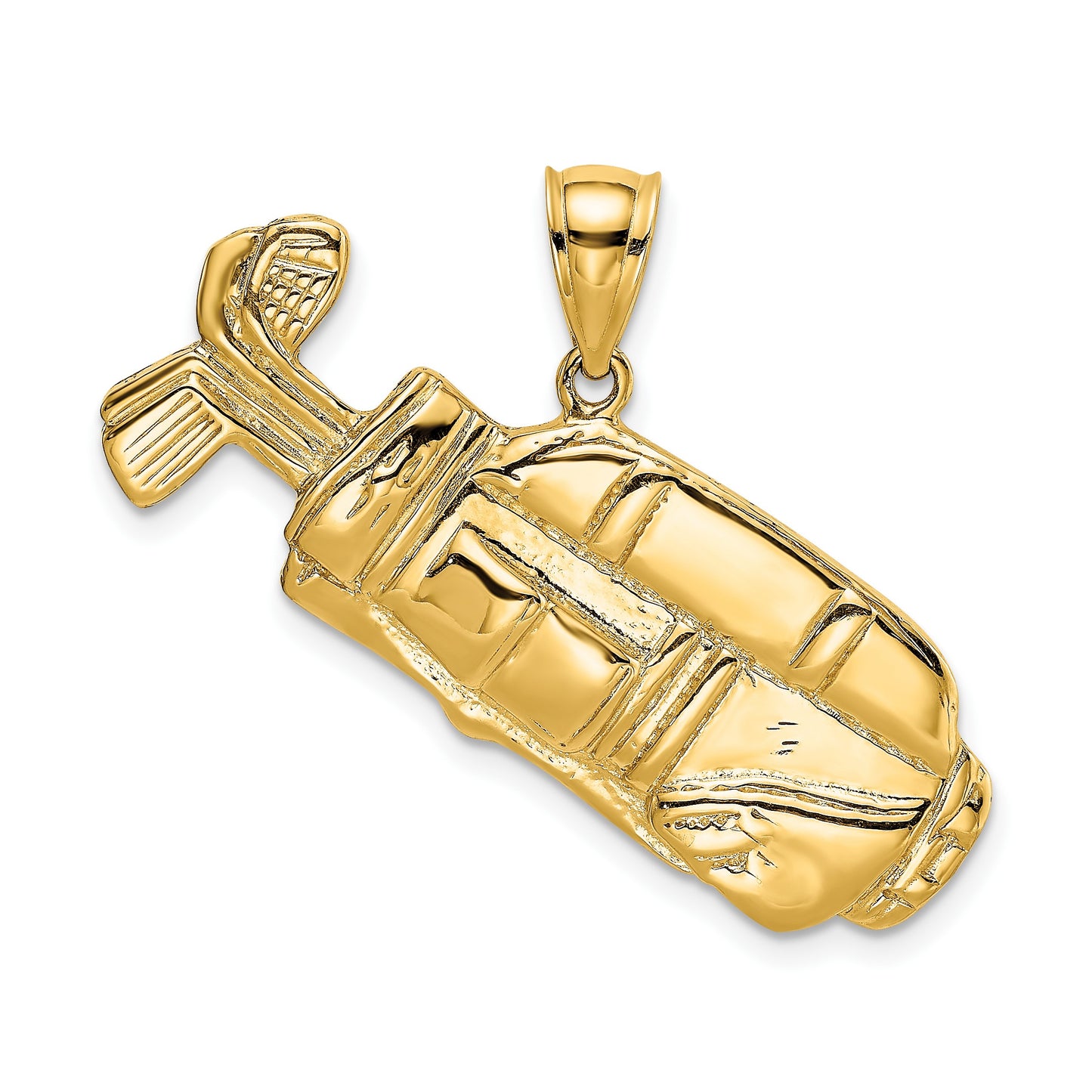 14K 2-D Large Polished Golf Bag Charm