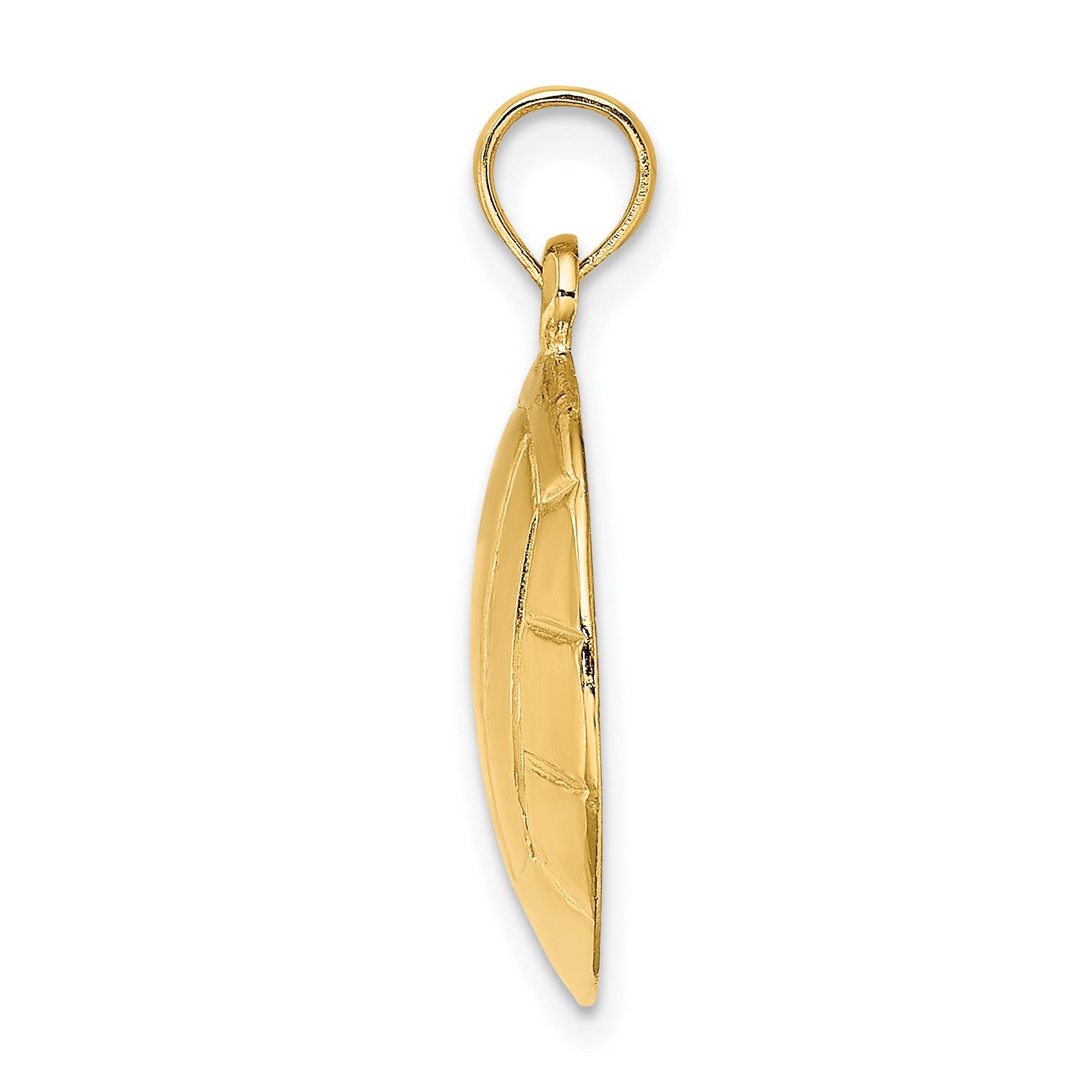 14K 2-D Polished Domed Volleyball Charm