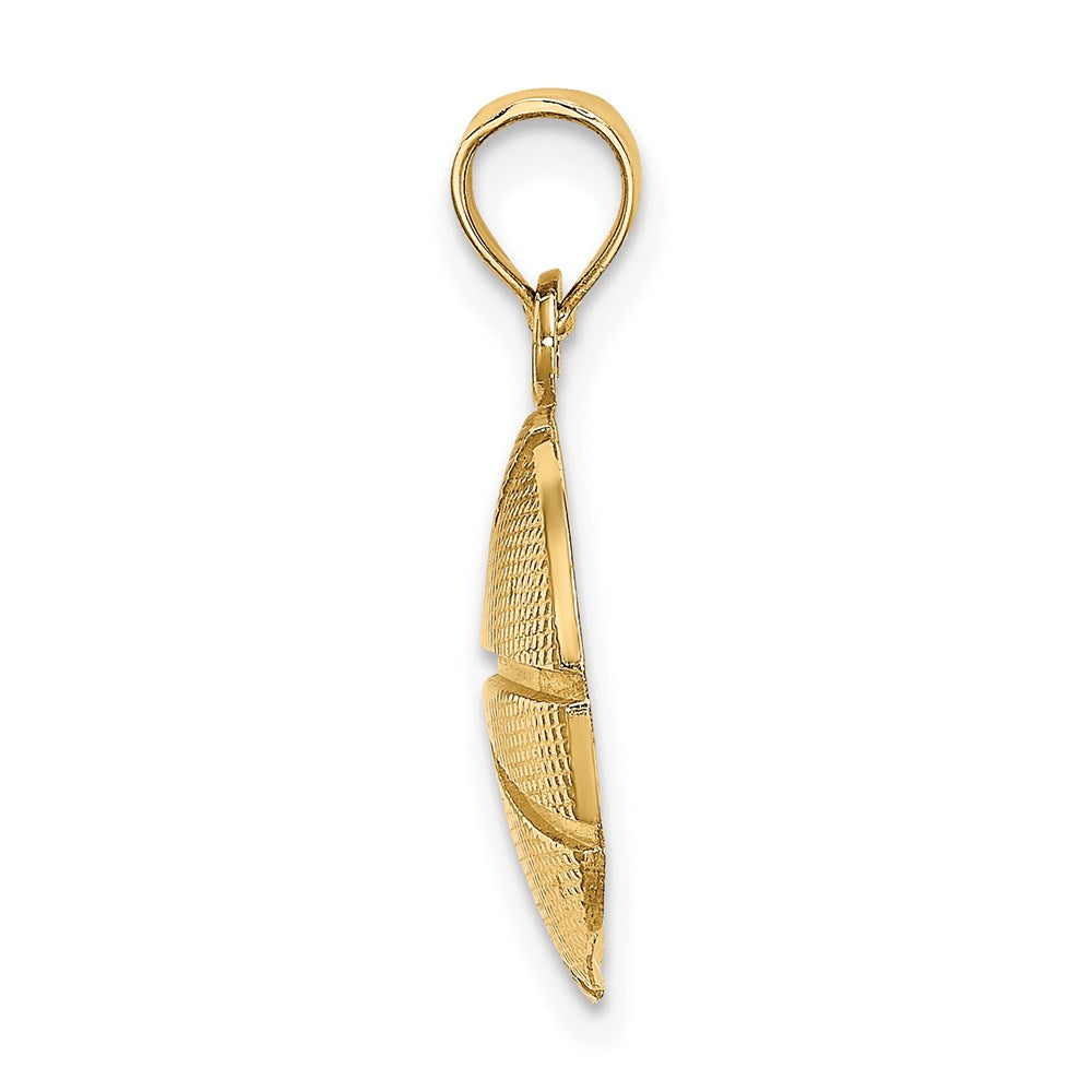 14K 2-D Textured Basketball Charm