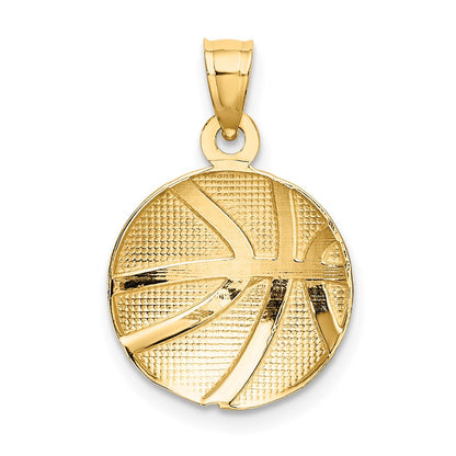 14K 2-D Textured Basketball Charm