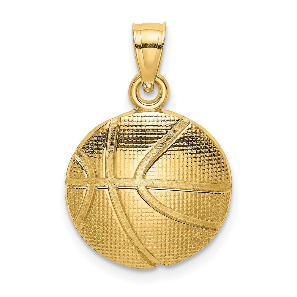 14K 2-D Textured Basketball Charm