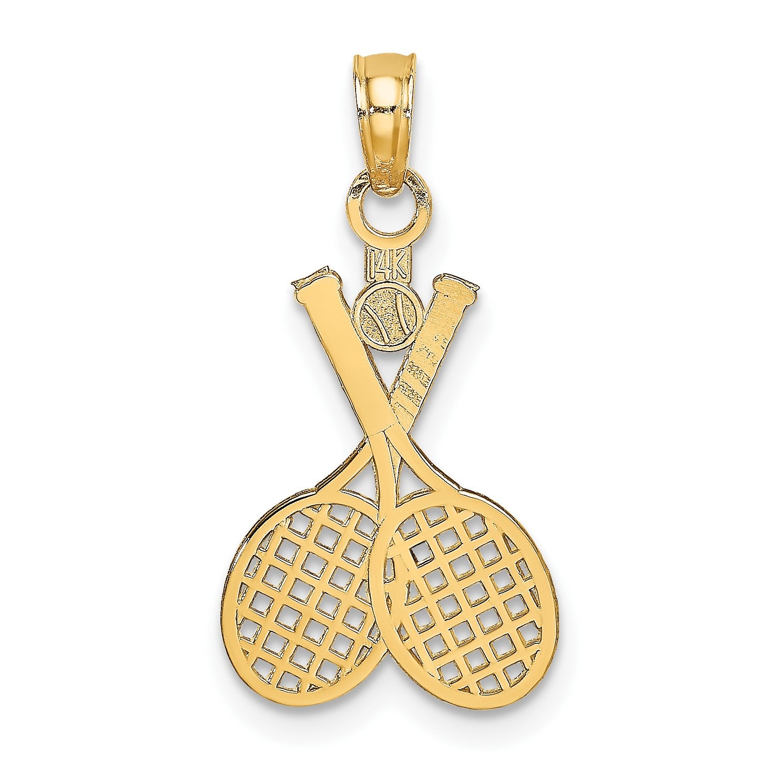 14K Double Tennis Racquet with Ball Charm