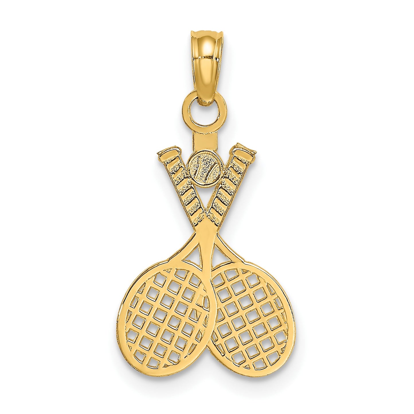 14K Double Tennis Racquet with Ball Charm
