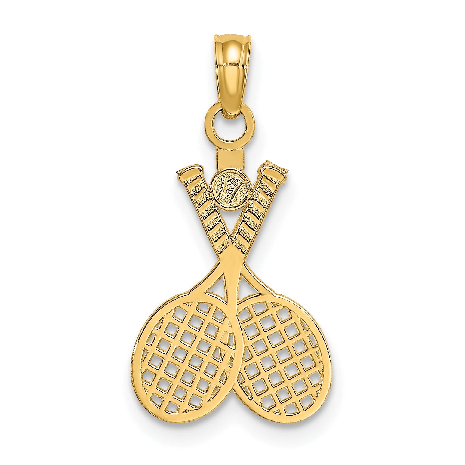 14K Double Tennis Racquet with Ball Charm
