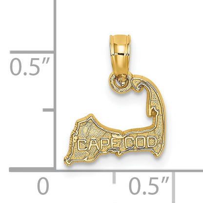 14K CAPE COD Map Charm