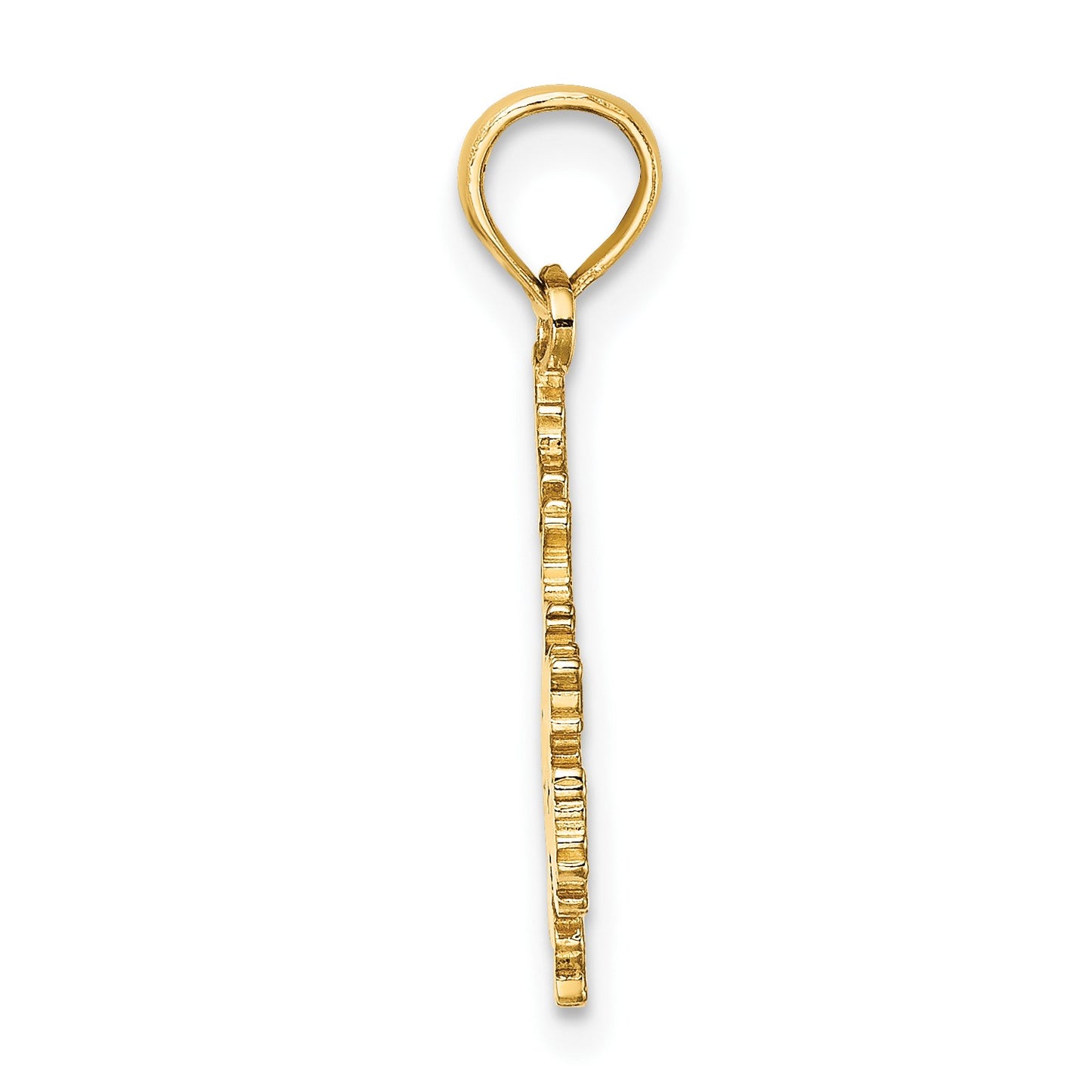 14K Polished and Engraved ANTIGUA MAP Charm
