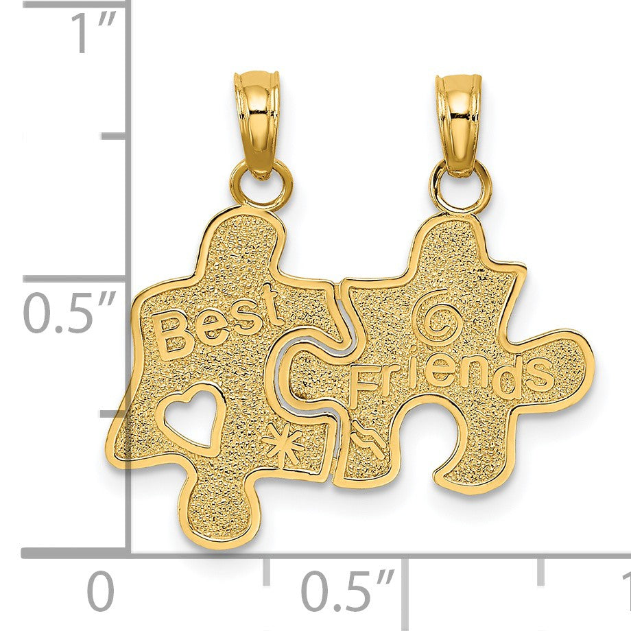 14K BEST FRIENDS 2-Piece Break-apart Puzzle Pieces Charm