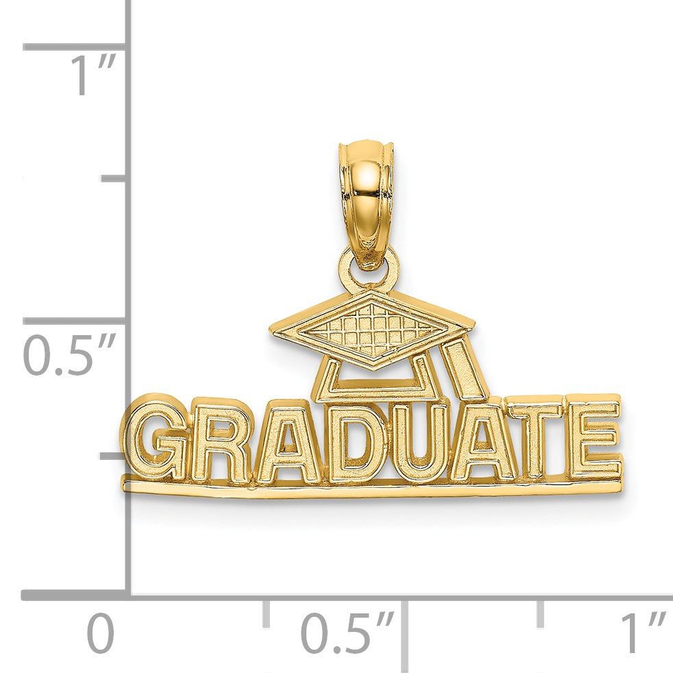 14K Polished GRADUATE Under Cap Charm
