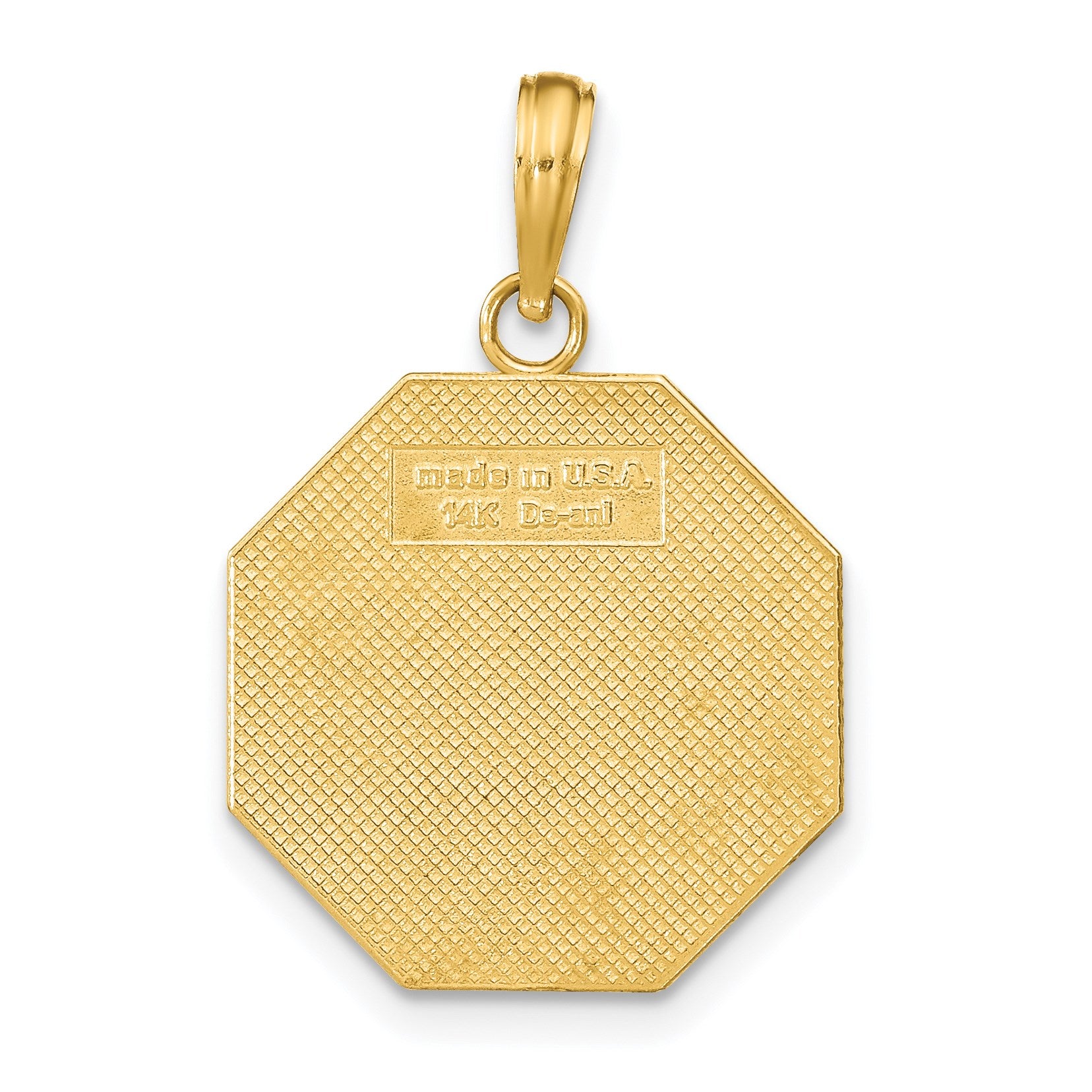 14k Polished I'LL NEVER STOP LOVING YOU Stopsign Pendant