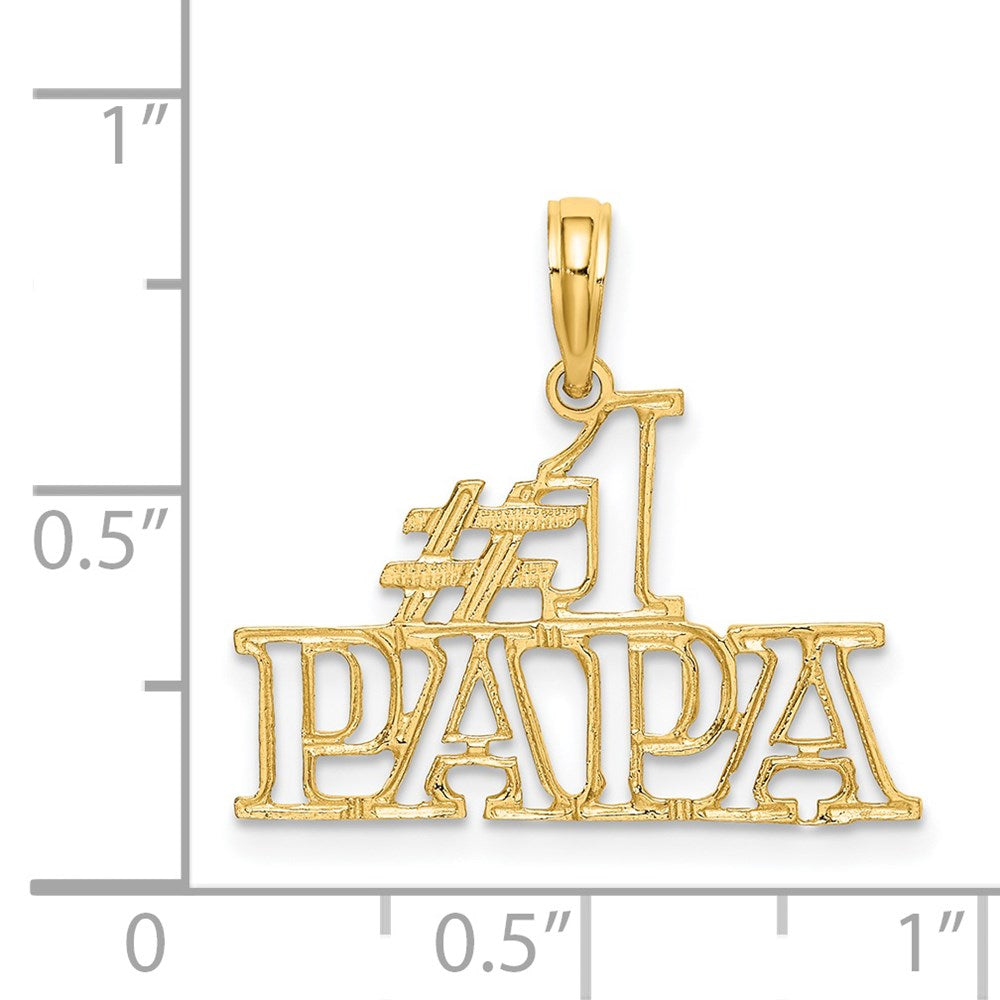 14K #1 PAPA  Cut-out Charm