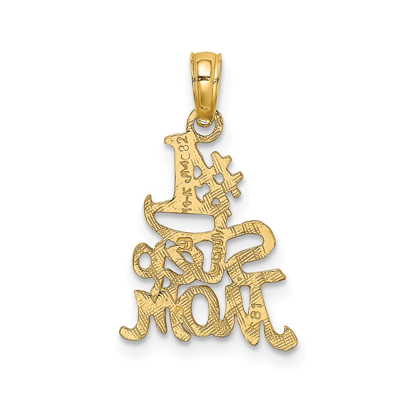14K Polished Engraved #1 STEP MOM Charm