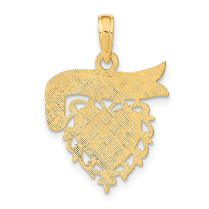 14K MOMMY'S GIRL In Heart with Banner Charm