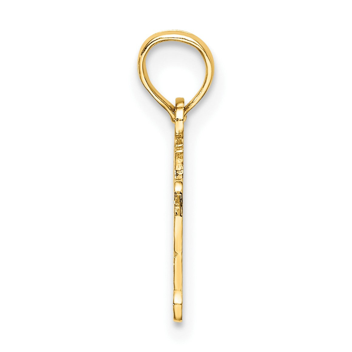 14K Polished and Textured OY VEY Charm