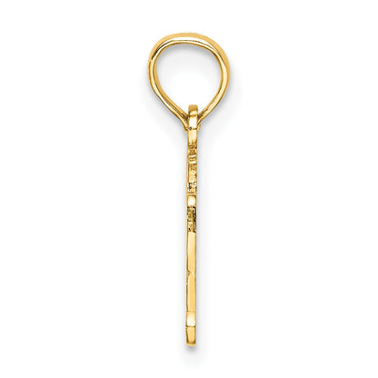 14K Polished and Textured OY VEY Charm