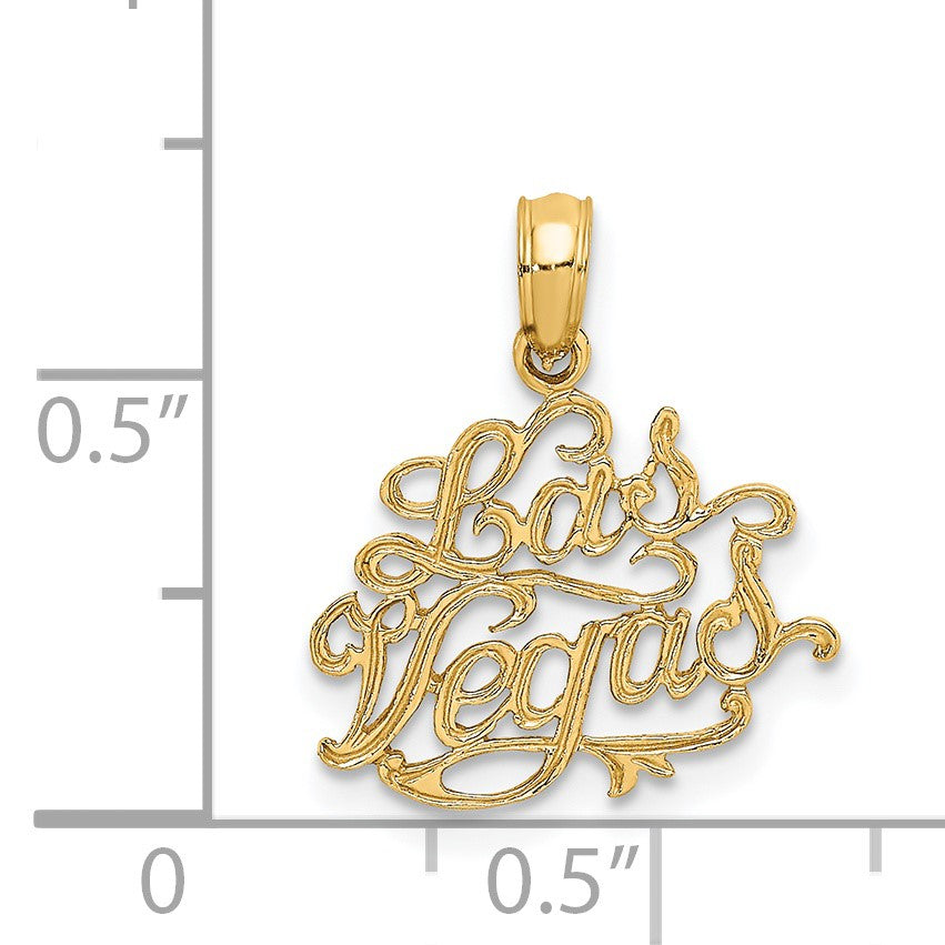 14K LAS VEGAS Script Charm