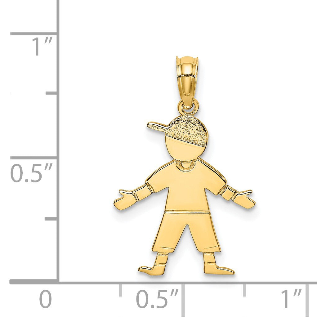 14K Boy with Baseball Cap Charm
