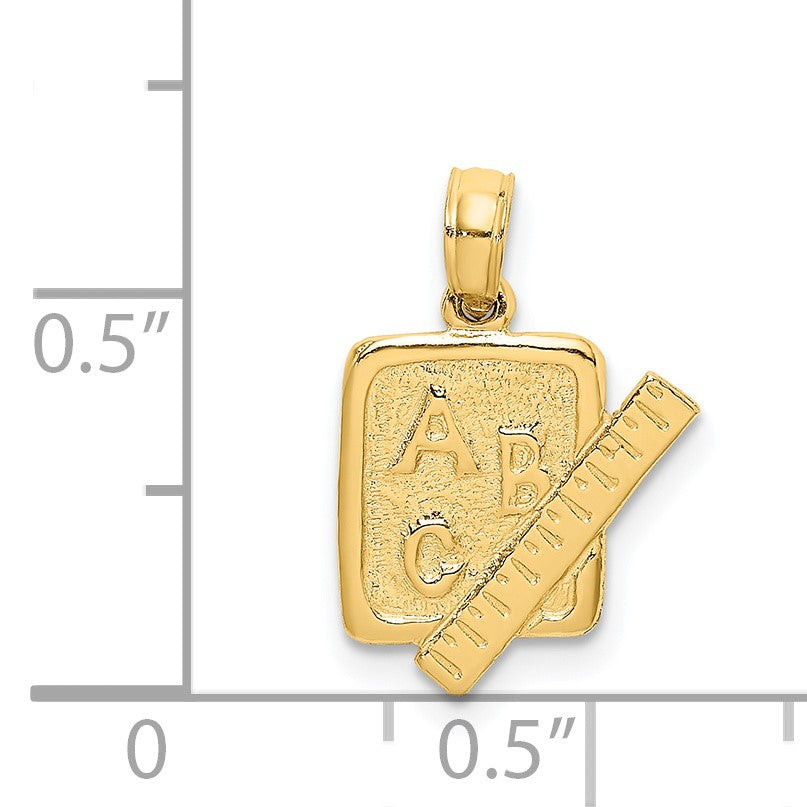 14K ABC School Book and Ruler Charm