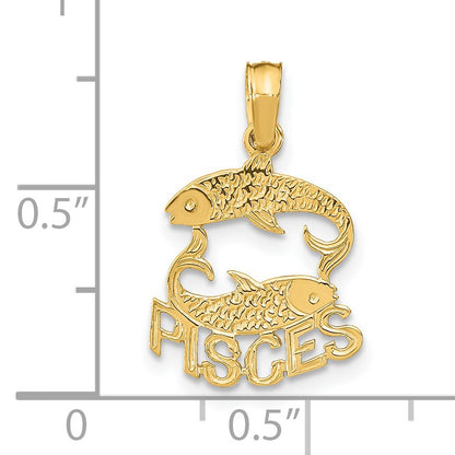 14K PISCES Zodiac Charm