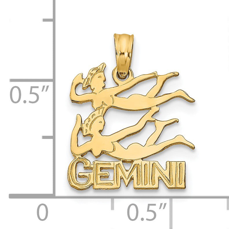 14K GEMINI Zodiac Charm