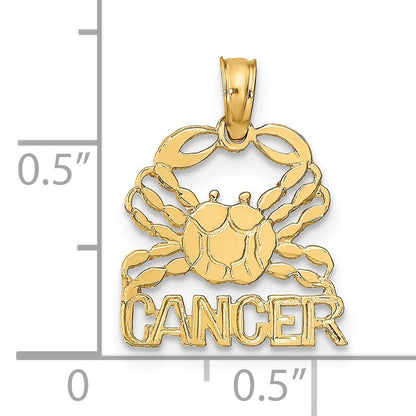 14K CANCER Zodiac Charm