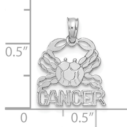14k White Gold CANCER Zodiac Charm