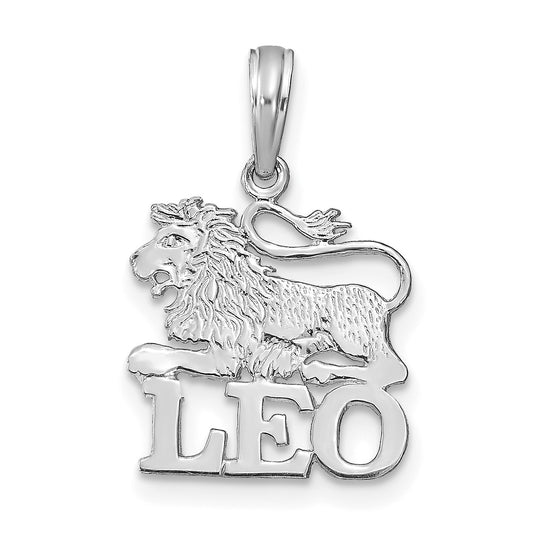 14k White Gold LEO Zodiac Charm