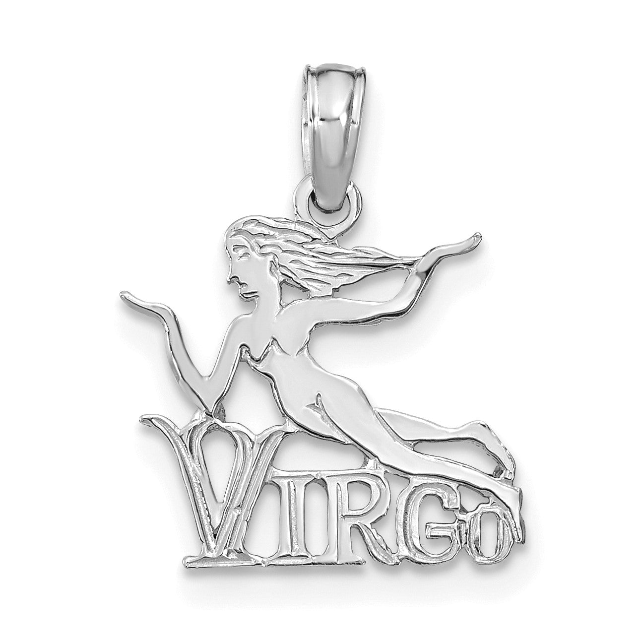14k White Gold VIRGO Zodiac Charm