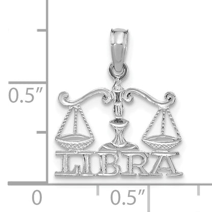 14k White Gold LIBRA Zodiac Charm