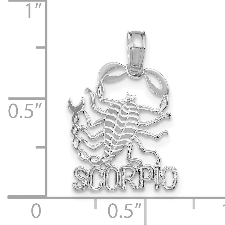 14k White Gold SCORPIO Zodiac Charm