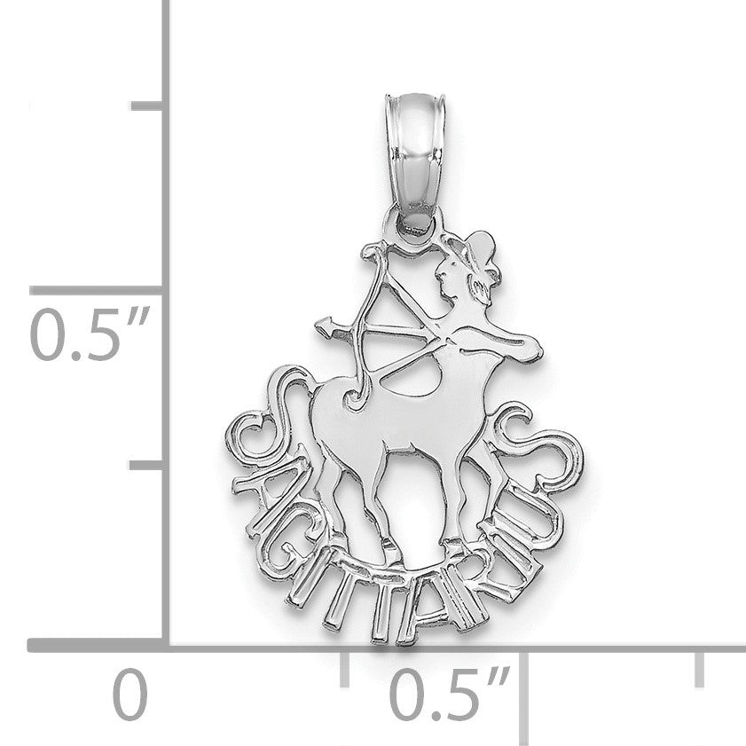 14k White Gold SAGITTARIUS Zodiac Charm