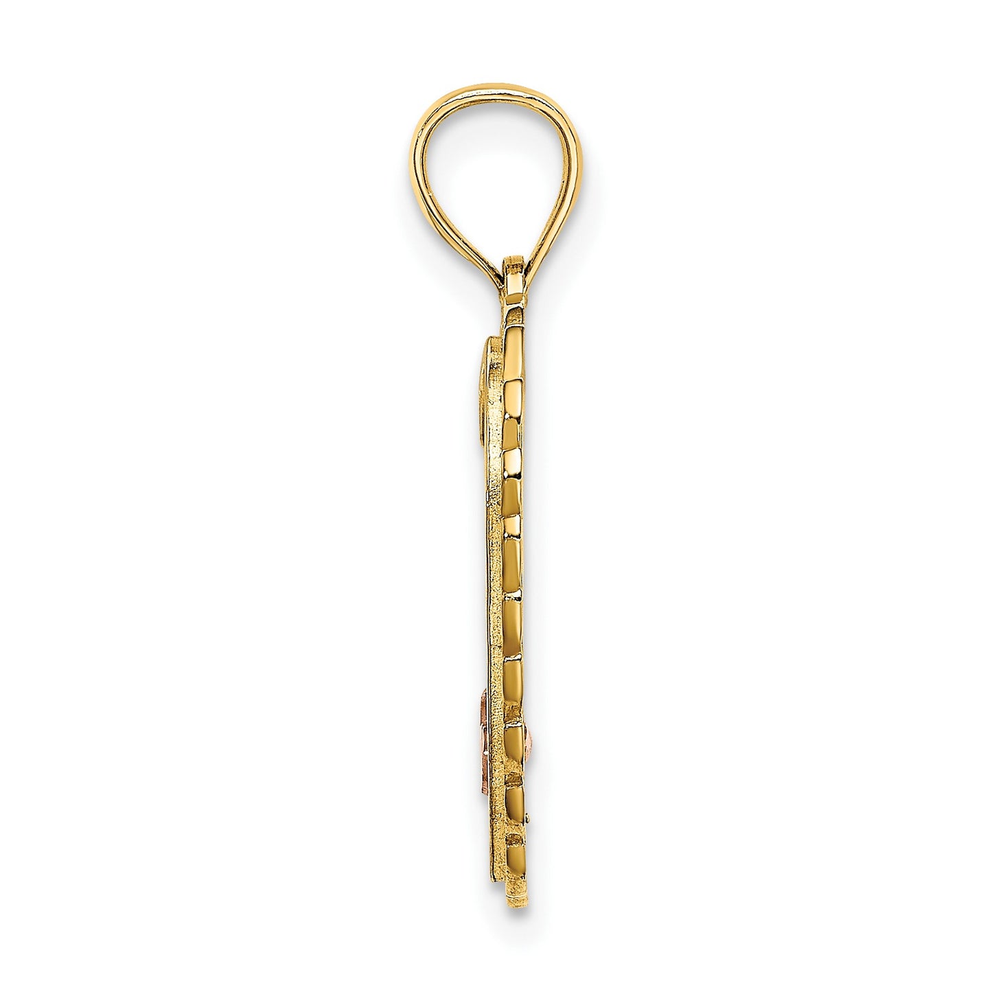 14k Two-tone with White Rhodium SWEET 16 In Heart Charm