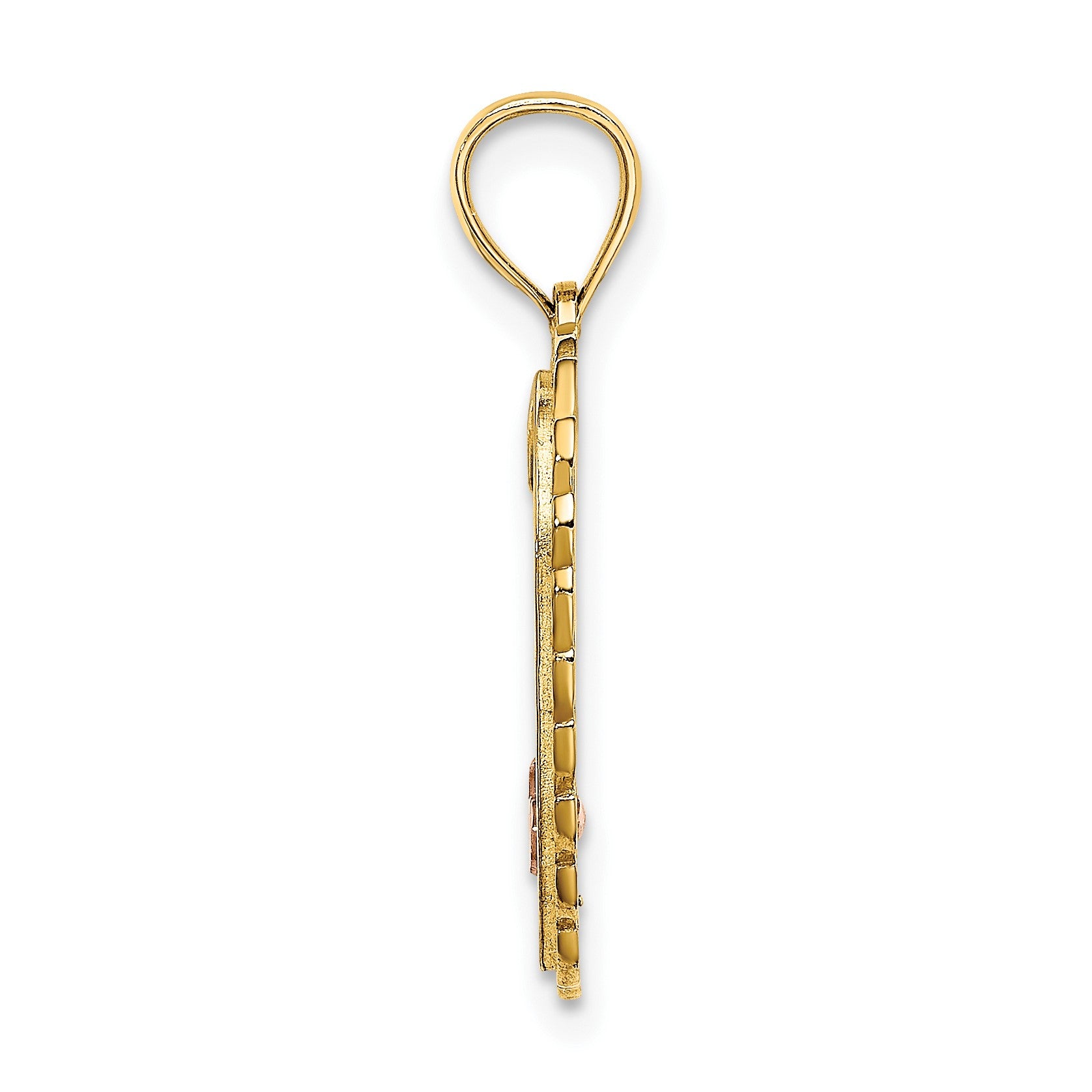 14k Two-tone with White Rhodium SWEET 16 In Heart Charm