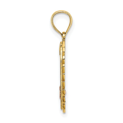 14k Two-tone with White Rhodium SWEET 16 In Heart Charm