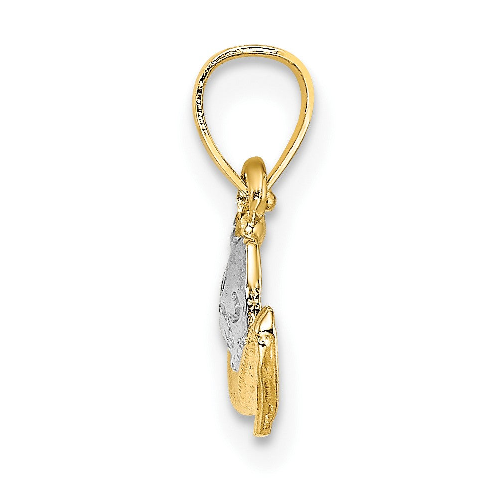 14k and White Rhodium Cowboy Hat Charm