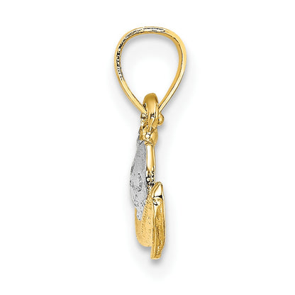14k and White Rhodium Cowboy Hat Charm