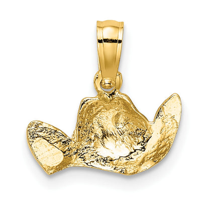 14k and White Rhodium Cowboy Hat Charm