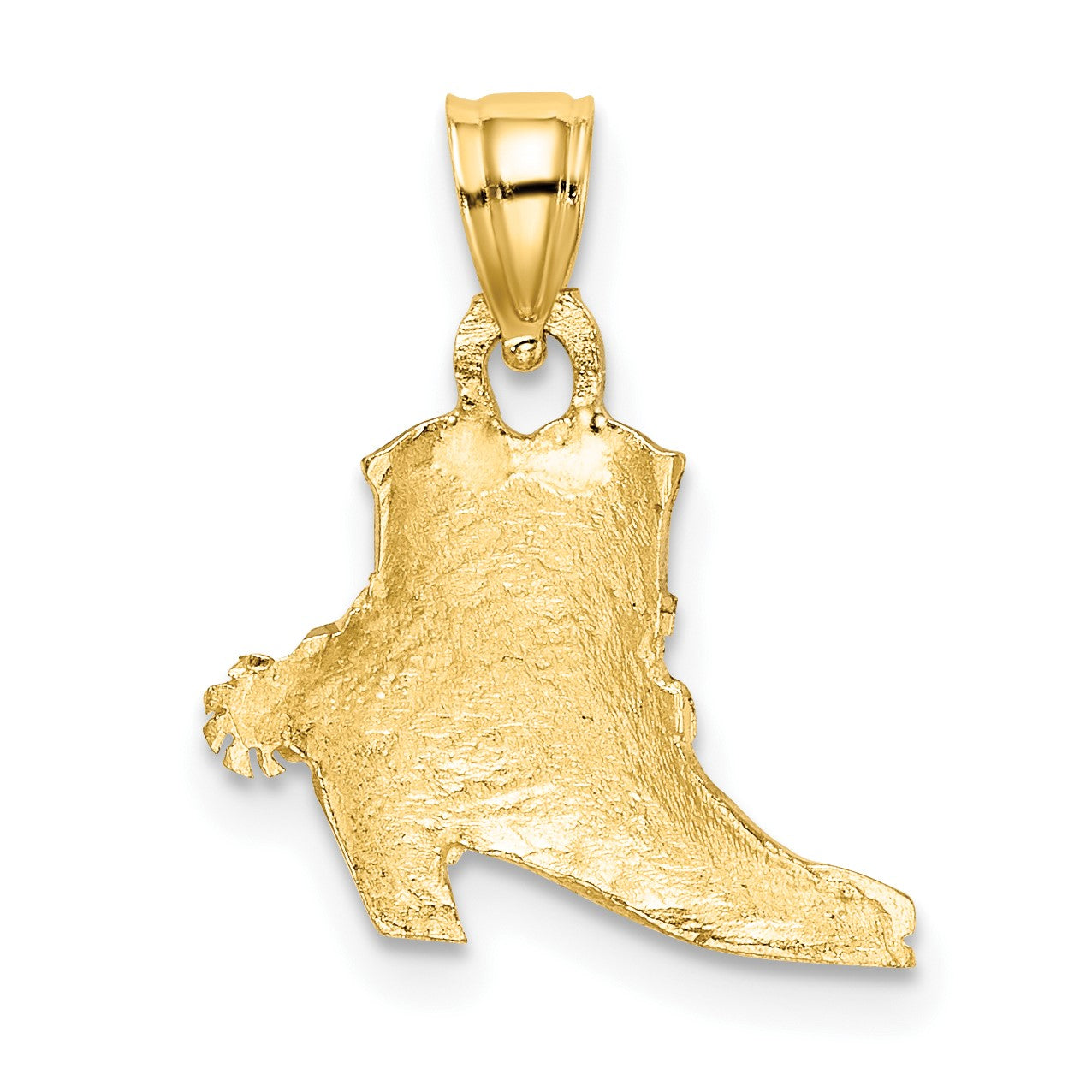 14k and White Rhodium Cowboy Boot with Spur Charm