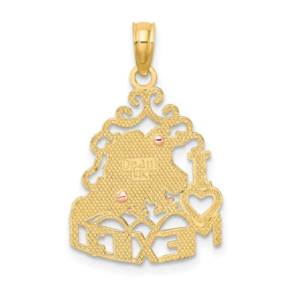 14k Two-tone I HEART MEXICO with Eagle Charm