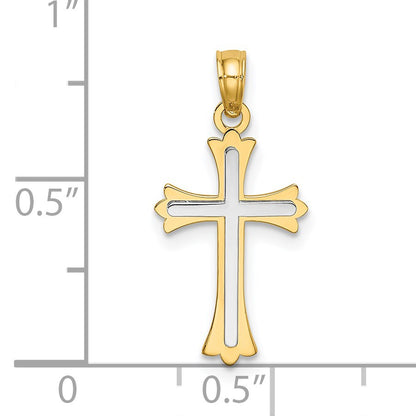 14k Two-tone Center Cross Charm