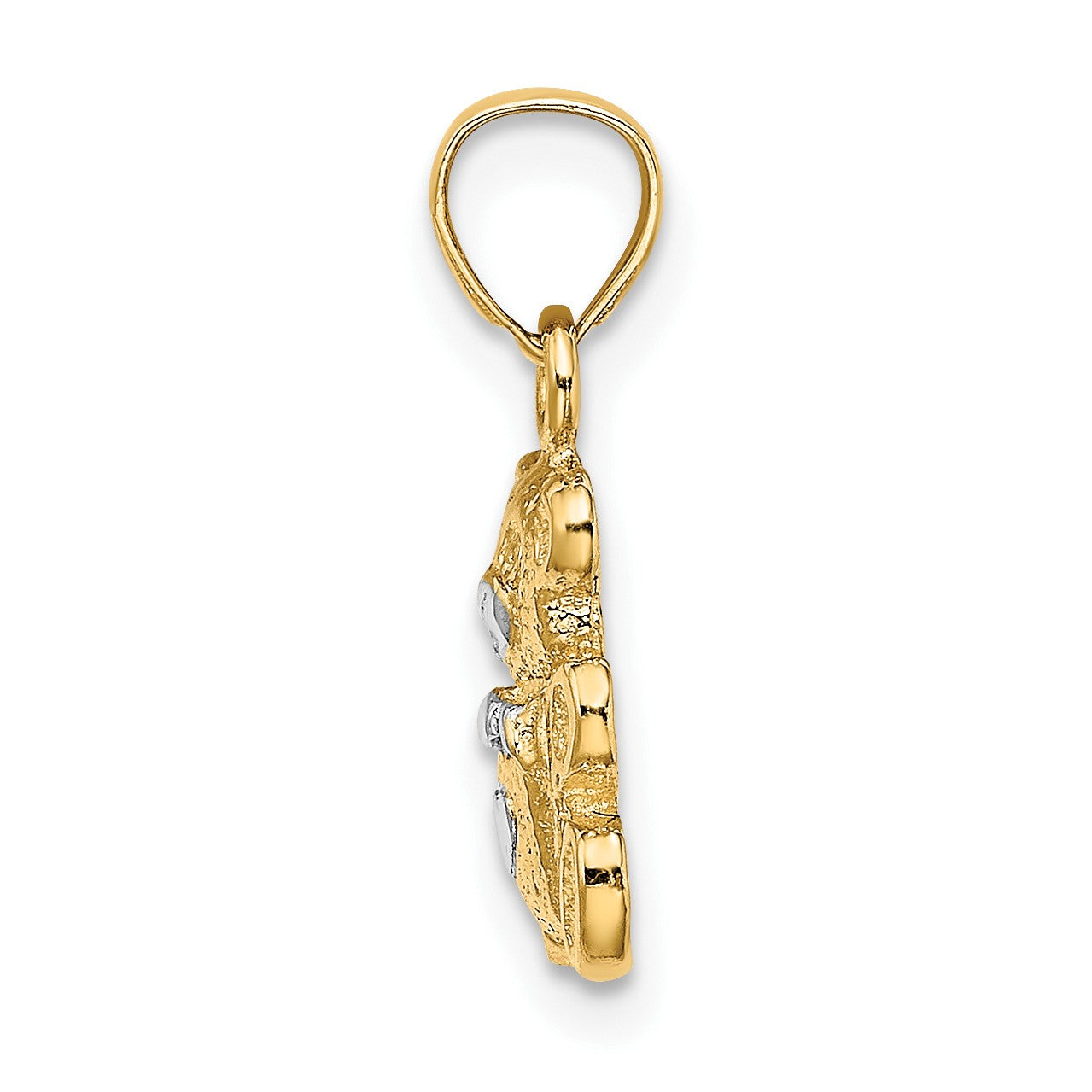 14k and White Rhodium Teddy Bear Charm
