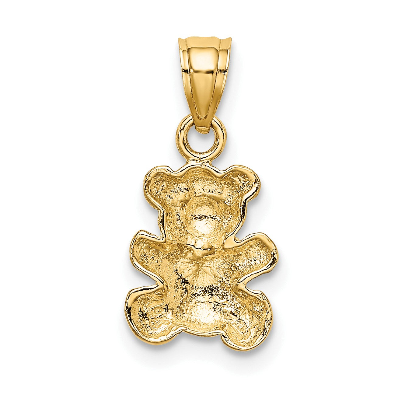 14k and White Rhodium Teddy Bear Charm