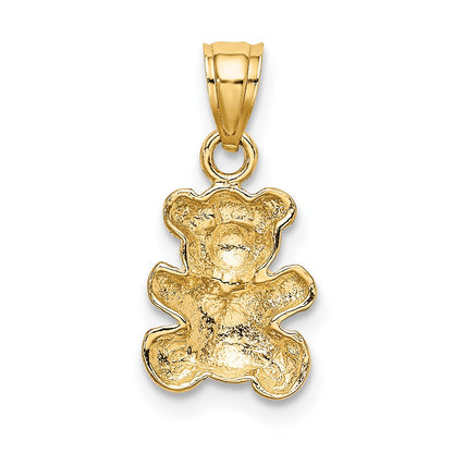 14k and White Rhodium Teddy Bear Charm