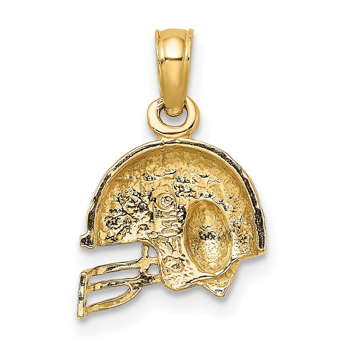 14k and White Rhodium Football Helmet with Ball Charm