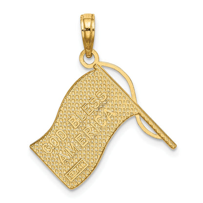 14k and White Rhodium American Flag Charm
