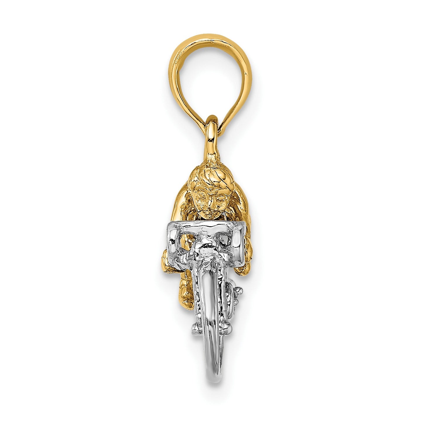 14K Two-Tone 3-D Bicycle With Rider Charm