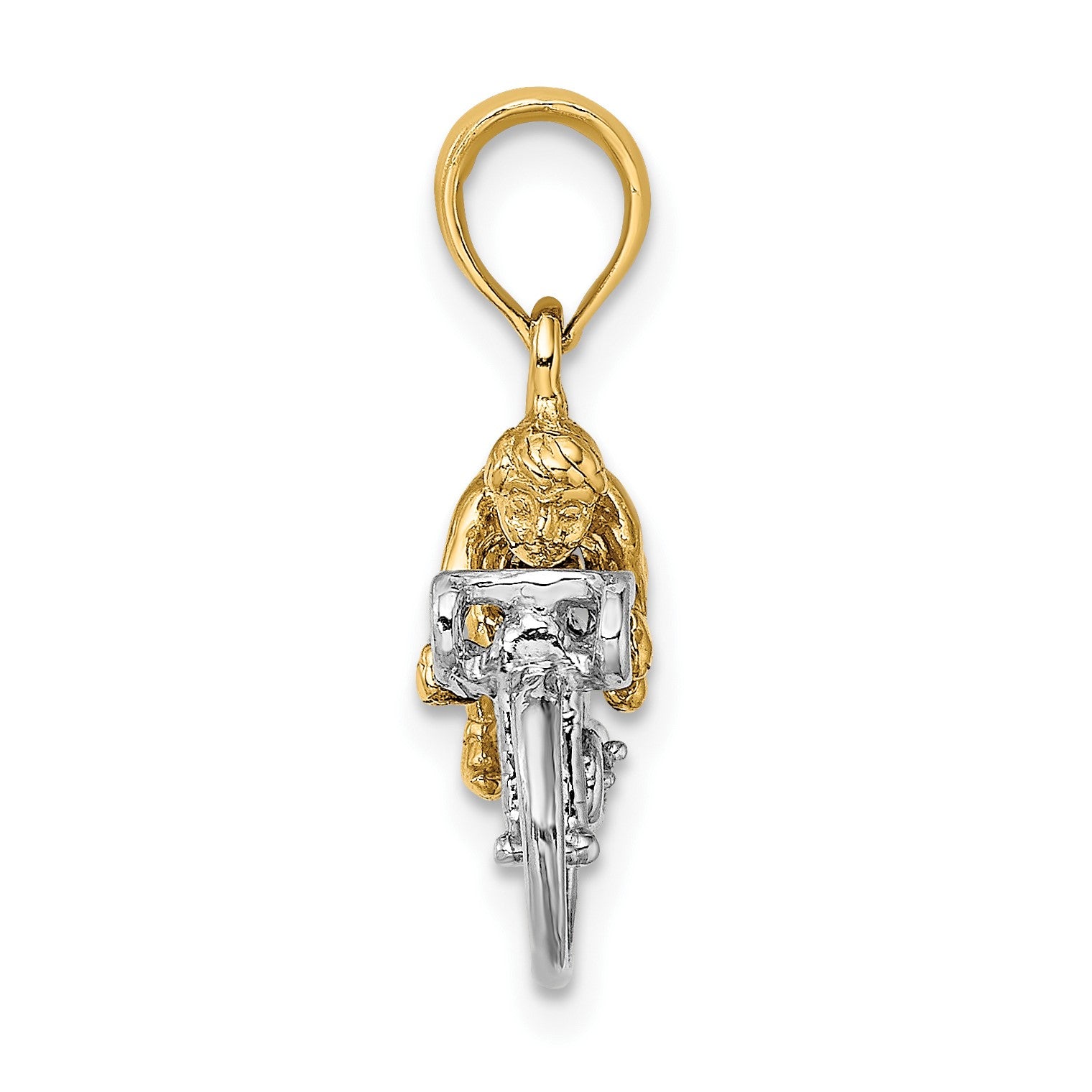 14K Two-Tone 3-D Bicycle With Rider Charm