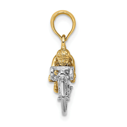 14K Two-Tone 3-D Bicycle With Rider Charm