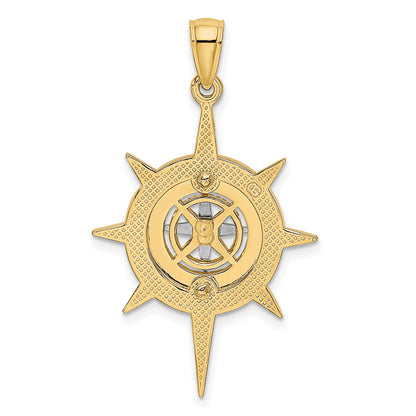 14K Two-Tone Star with Nautical Compass Charm