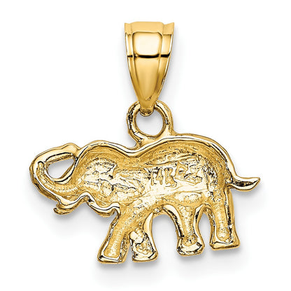 14k and White Rhodium Small Elephant Charm
