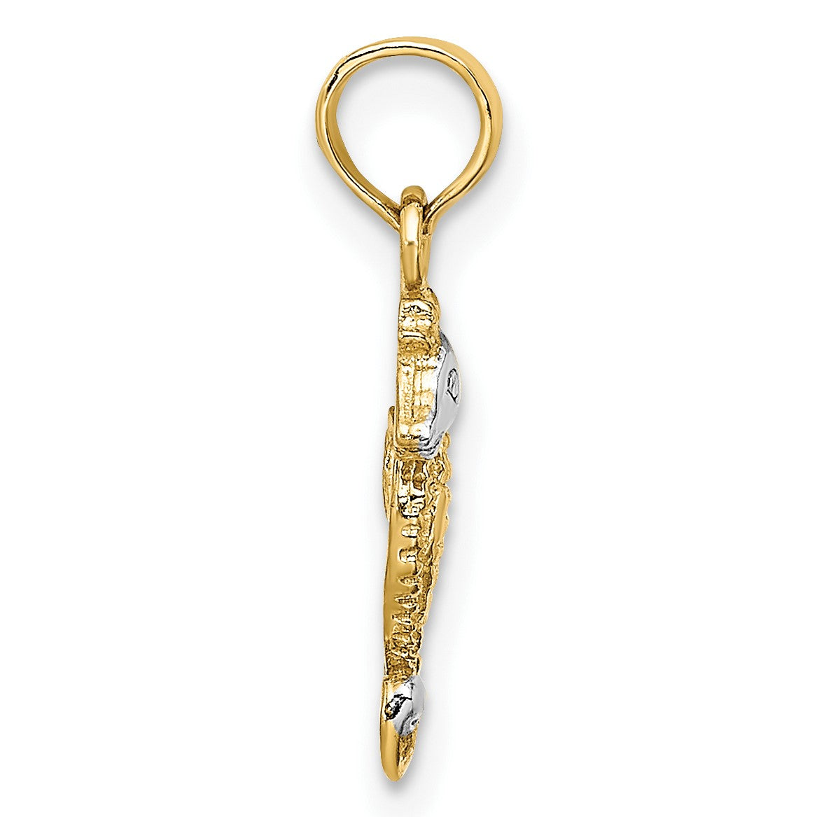14K with White Rhodium Mini Seahorse Charm
